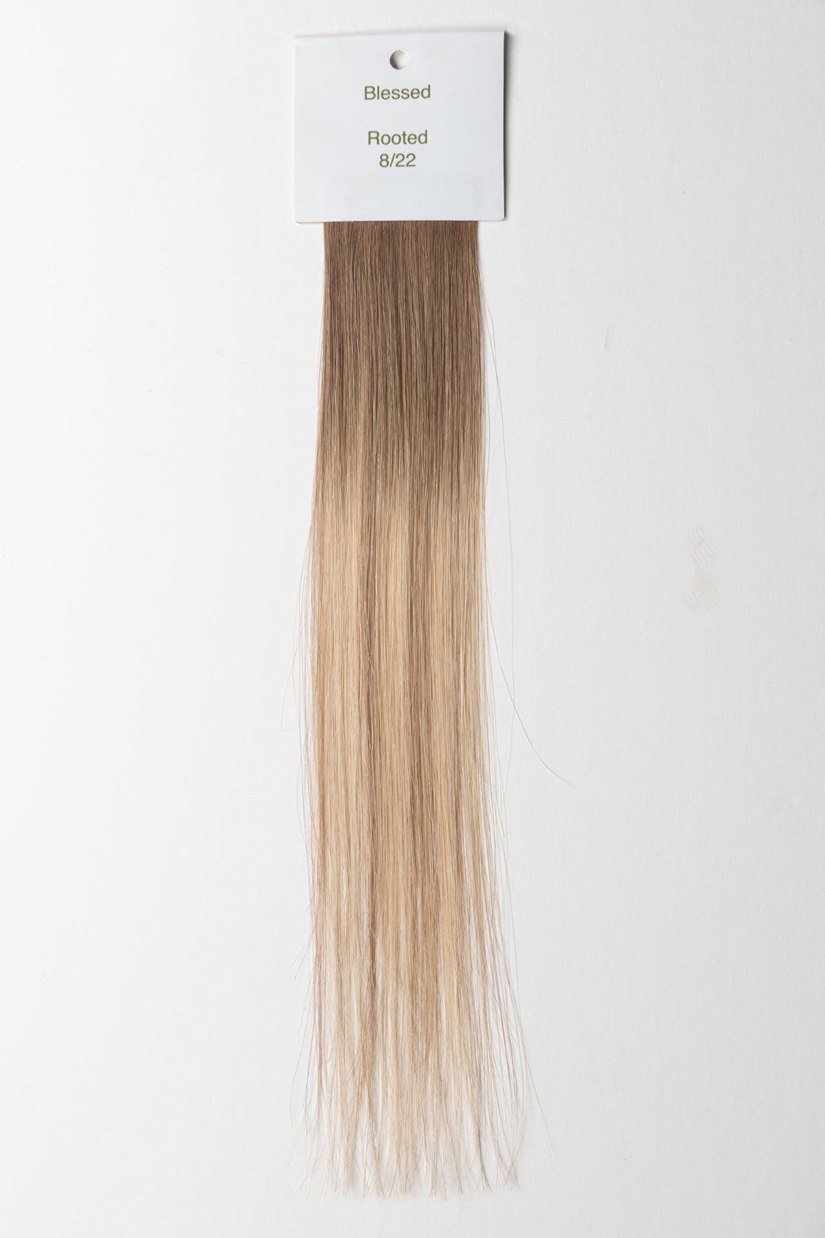 Blessed rooted beige blonde hand-tied human hair weft extensions styled