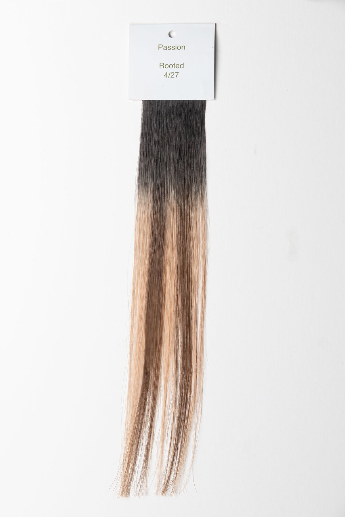 Passion dark rooted balayage hair extension product label