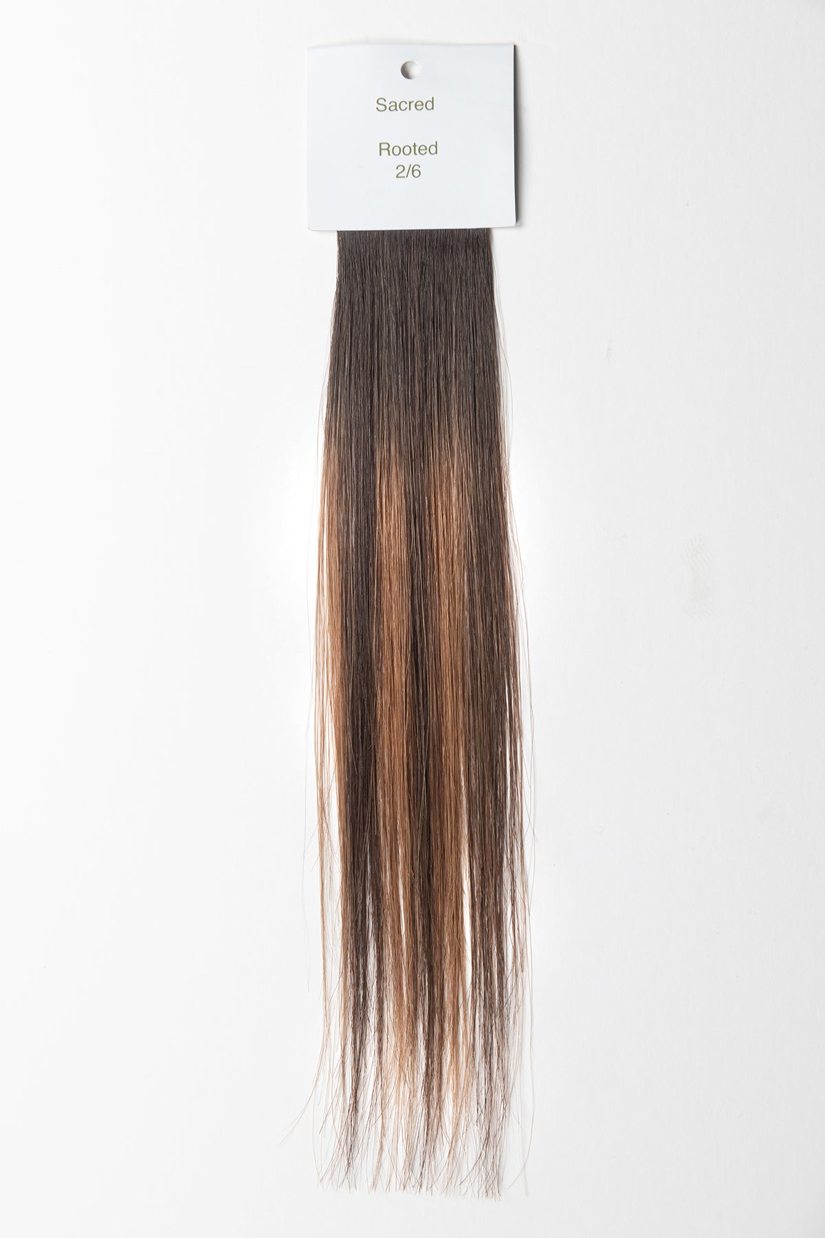 Sacred rooted dimensional brown hair extension color swatch